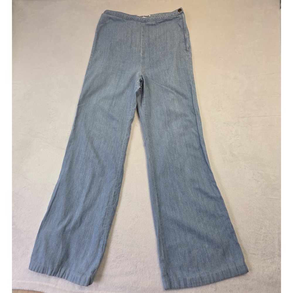 American Apparel Jeans Wide Leg Denim Pants Womens 28 Light Wash High Rise Y2K